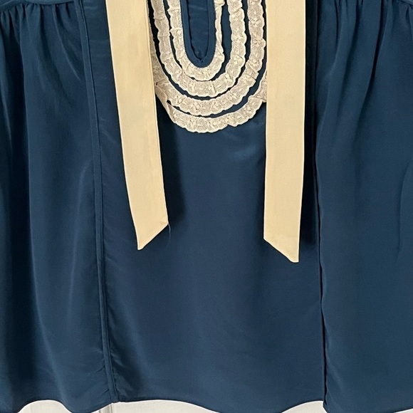 Anthropologie Girls From Savoy 100% Silk Lace Blouse Cottagecore Coquette Girl 2 - Picture 4 of 12